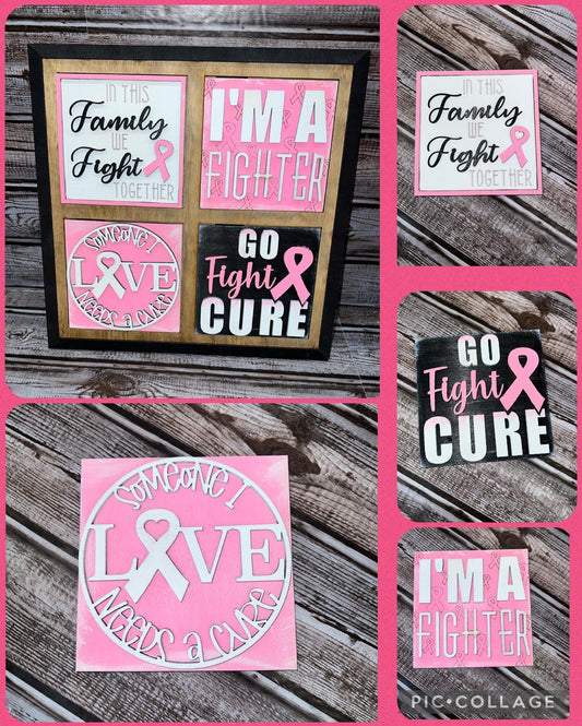 Breast Cancer Awareness Theme Interchangeable Squares