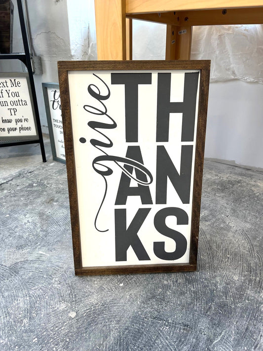 Give Thanks Farmhouse Sign