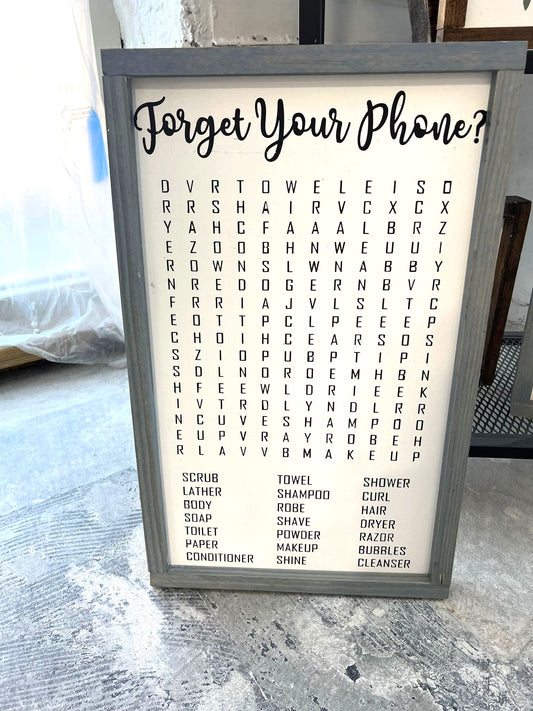 Bathroom Wordsearch Sign