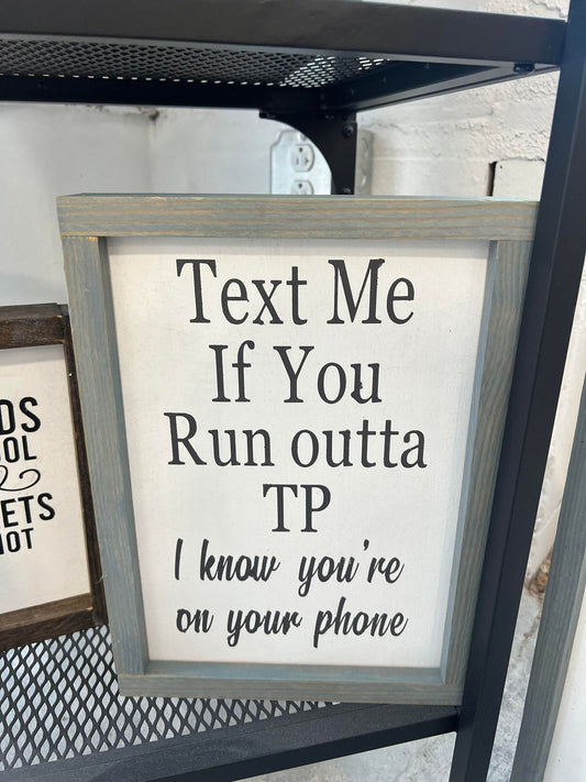 Text Me Bathroom Sign