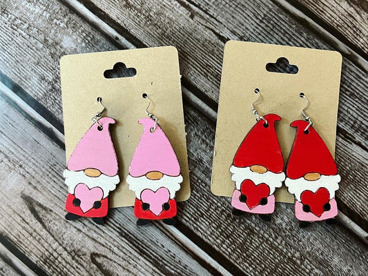 Wooden Gnome Earrings