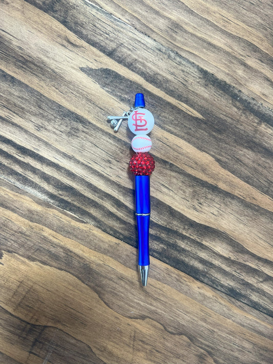 Baseball Theme Beaded Pen w/ charm