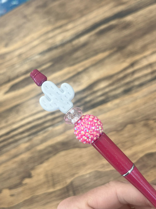 Cactus Silicon Beaded Pens