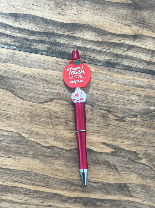 Beaded Pen With Silicon Apple