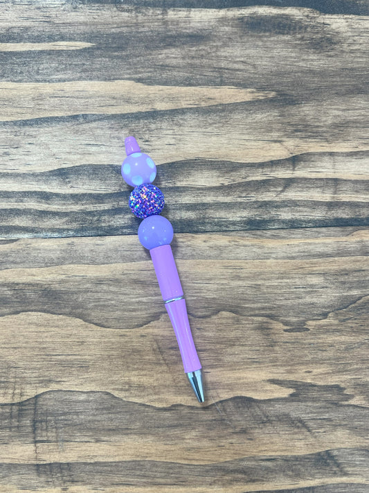Simple Purple Beaded Pen