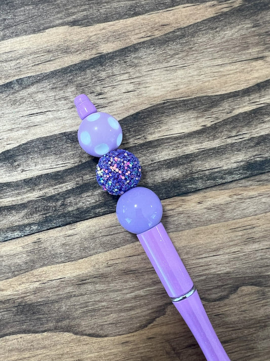 Simple Purple Beaded Pen