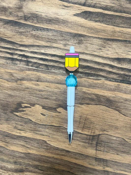 Beaded Pen With Silicon Pencil