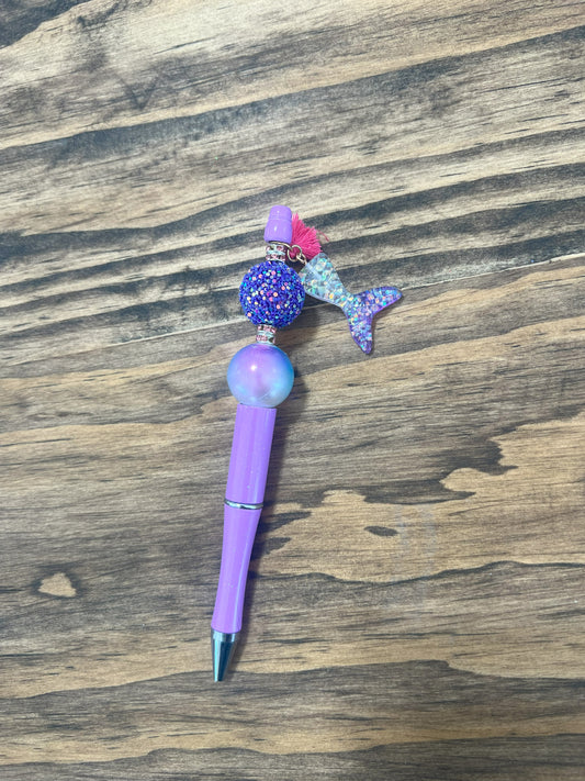 Mermaid Theme Beaded Pen w/ charm