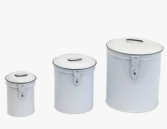 Set of 3 Enamel Canisters