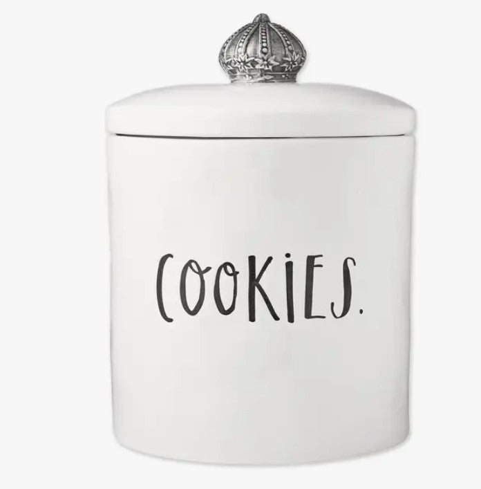 Rae Dunn Stem Print Crown Cookie Jar