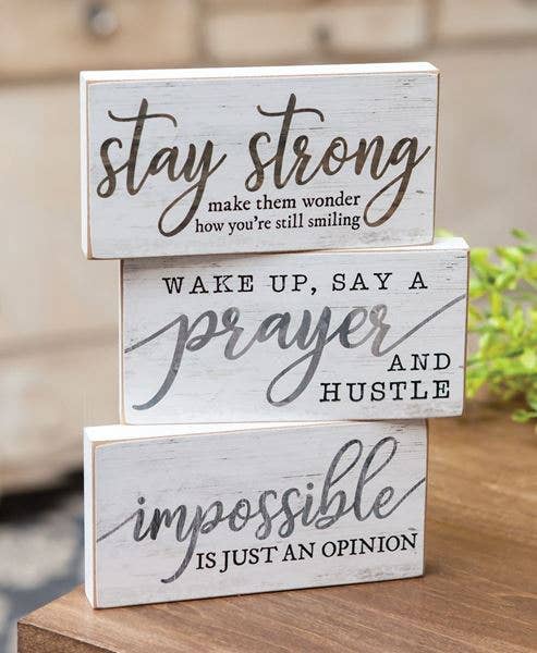 Stay Strong Block, 3 Assorted