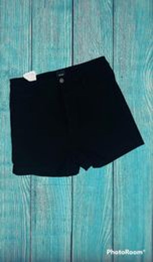 Black Stretch Jean Shorts