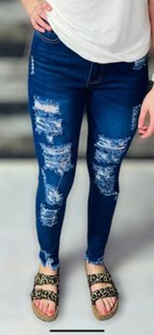 Distressed stretch Jeans